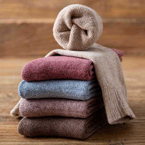 Women's <b>Winter</b> Mid Calf <b>Socks</b> Solid Color Thickened Thermal Cotton Warm Long <b>Socks</b> For Autumn And <b>Winter</b> Wear - Product Image 2