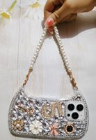 Coque de luxe pour iPhone 14 Pro Max, 12, 13, 16, 15 Pro, avec bracelet, motif diamant fait main, design tendance