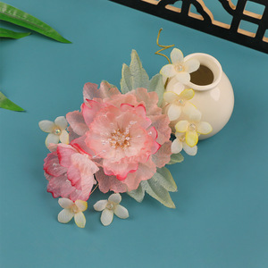 Nouvelle Coiffure Hanfu Rose en Soie Faite Main, Style Ancien, pour Maquillage et Coiffure Douces, Perforée, Collection 2026 - Product Image 2