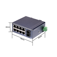 Mini commutateur Ethernet rapide industriel 8 ports 8 10/100 Mbps RJ45 avec 2 emplacements SFP Uplink Installation sur rail DIN pour FTTH CCTV