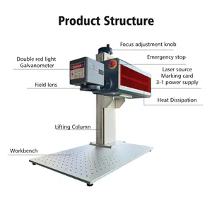 KINDLELASER Portable Laser Marking Machine CO2 Laser Marking Machine Laser Engraving Machine For Wood Stone