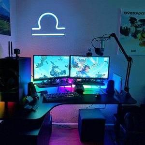 Insegna LED Neon con Simbolo Zodiacale Bilancia per Appassionati di Astrologia/Spiritualità, Ideale per Camera da Letto, Sala Meditazione e Decorazione Murale Spirituale - Product Image 5