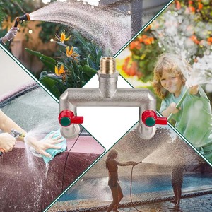 Séparateur de <span class=keywords><strong>tuyau</strong></span> à 2 voies en laiton robuste Entrée de 1/2 pouces et deux robinets de sortie de 3/4 pouces Séparateur de <span class=keywords><strong>robinet</strong></span> à tournant sphérique Séparateur de <span class=keywords><strong>tuyau</strong></span> <span class=keywords><strong>d</strong></span>'<span class=keywords><strong>arrosage</strong></span> - Product Image 6