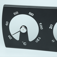 Termometer dan Higrometer Sauna Aluminium Hitam 2 in 1, Thermo-Hygrometer untuk Ruang Uap Sauna, Tersedia di Stok 2026