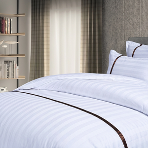 カスタムオーダー 五つ星 ホテル仕様 ホワイト ストライプ 掛け布団カバーセット 綿100% モダン スタイル ご家庭用・病院用 - Product Image 5