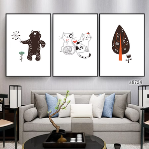 Pittura su tela a tre pezzi, utilizzata per la decorazione di mobili per la decorazione dell'hotel - Product Image 4