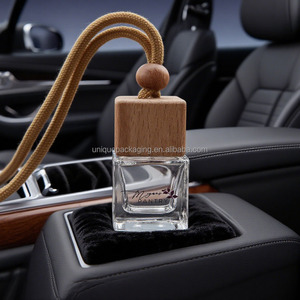 8ml di vetro quadrato riutilizzabile vuoto pendente per auto profumo profumo diffusore per aromaterapia bottiglia per deodorante per ambienti - Product Image 3