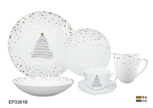 Service <span class=keywords><strong>de</strong></span> table en porcelaine personnalisé sur le thème <span class=keywords><strong>de</strong></span> Noël, cadeau <span class=keywords><strong>de</strong></span> Noël avec tasse, <span class=keywords><strong>ensemble</strong></span> <span class=keywords><strong>de</strong></span> <span class=keywords><strong>vaisselle</strong></span> en céramique - Product Image 4