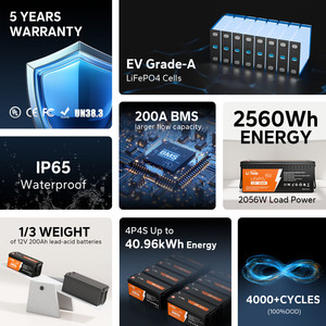 LiTime 12V 200Ah Plus LiFePO4锂电池200A BMS更强的流动能力美国欧盟AU JP <span class=keywords><strong>CA</strong></span>库存 - Product Image 6