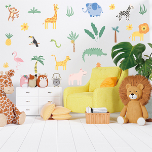 26PCS/Set Animals Wall Stickers Cute <strong>Safari</strong> Wall Stickers Decor for Bedroom Classroom <strong>Nursery</strong> Jungle Theme Vinyl Wall Stickers - Product Image 6