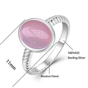 Opaal Ring 925 Sterling Zilver Roze Kwarts Edelsteen Sieraden Zirkoon Roze Ringen Sieraden Vrouwen Voor Verloving - Product Image 2