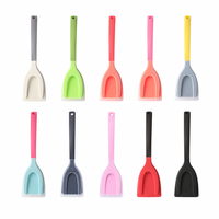 Spatule-cuillère en silicone 2-en-1 de qualité alimentaire, résistante à la chaleur, antiadhésive, pour ustensiles de cuisine antiadhésifs