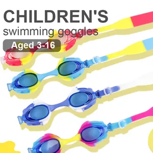 2022 Cute Kid Swim Goggles Cartoon Funny Children Swim Glass Anti-fog UV Protection Multi Color