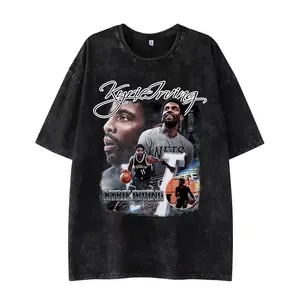 T-shirt da uomo con stampa a manica corta con design a forma di stella del basket