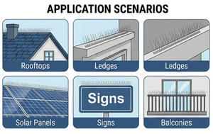 Pointes anti-pigeons <span class=keywords><strong>en</strong></span> acier inoxydable personnalisées, dissuasif pour oiseaux, pointes <span class=keywords><strong>de</strong></span> contrôle des oiseaux, répulsif anti-oiseaux - Product Image 4