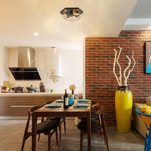 <strong>Ceiling</strong> Flush Mount Lighting 3 Bulb Black Gold or <strong>Silver</strong> Contemporary Pendant <strong>Light</strong> - Product Image 4