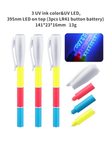 Stylo à Encre Invisible Magique Led Stylo Marqueur Uv Écriture Secrète Dessin 3 Couleurs Stylo à Encre Invisible Avec Lumière Uv