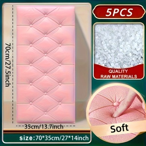 Panneaux muraux 3D auto-adhésifs en mousse diamantée, protection souple anti-collision pour tête <span class=keywords><strong>de</strong></span> <span class=keywords><strong>lit</strong></span>, autocollants muraux faciles à installer (peel-and-stick) - Product Image 3