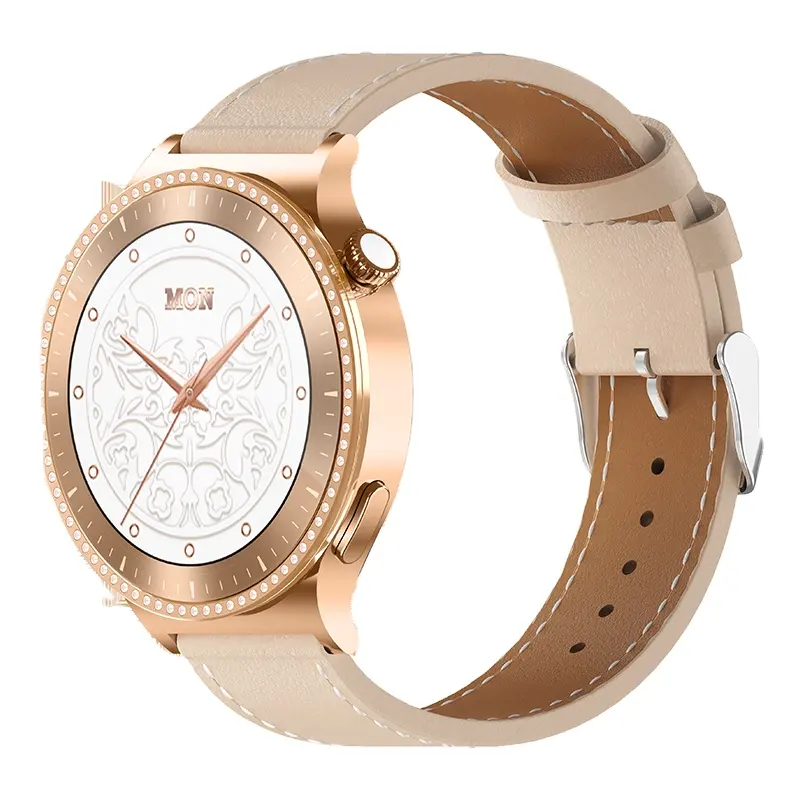 שעון חכם לנשים רילחו מיני 1.35 אינץ' BT שיחת עור+רצועות מתכת סיסמא 500+ חוגה שעון NFC חיים שעון מיני חכם עמיד למים