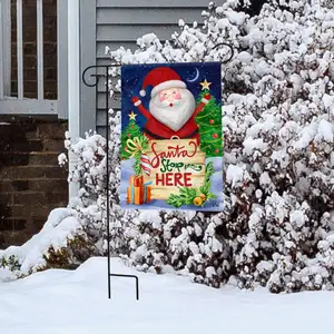 NEW Christmas Household Hanging Flag Santa Claus Snowman Indoor Outdoor Home Decor Wholesale Garden Flags