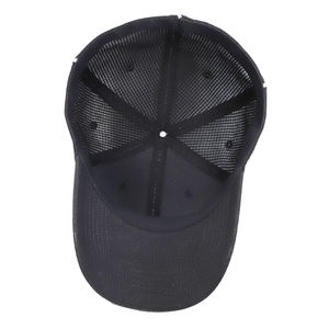 Gorra de béisbol ajustada para árbitro, Logo personalizado de alto perfil, color negro liso - Product Image 6