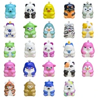 Porte-clés personnalisé en PU, jouet à presser à remontée lente, style Squishy de dessin animé, boîte mystère, anti-stress, jouet sensoriel, pendentif, monstre animal Halloween