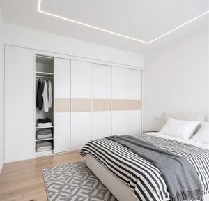 Balom Upscale Modern <strong>Flat</strong> <strong>Pack</strong> Bedroom Furniture Durable Premium MDF Sliding Door <strong>Wardrobe</strong> with Wood Trim Home Furniture - Product Image 5