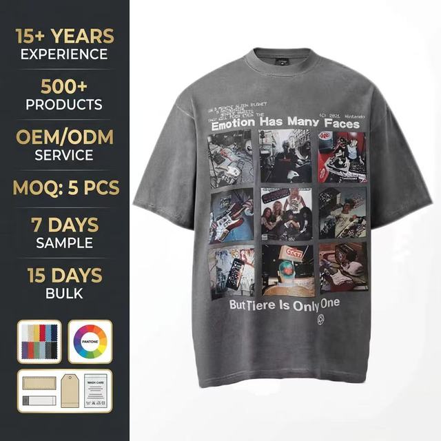 OEM Vintage Oversized Tee Custom Big Graphic Printing