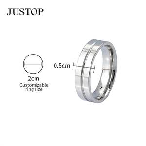 Anillos Unisex OEM/OEM de Acero Inoxidable Resistentes al Agua, Plateados en Oro, Joyería de Moda Hipoalergénica, Anillo para Hombre - Product Image 5