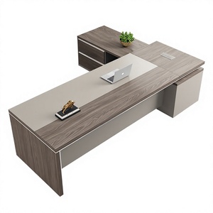 Escritorio Ejecutivo de Madera en Forma de L, Moderno y Sencillo, Personalizado, con Silla, Muebles de Oficina Grandes, Escritorio para Jefe - Product Image 1