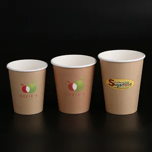 Pla Luchtvaartmaatschappij Wegwerp Koffiebekers Custom Bedrijf Logo Gedrukt Wit Papier Cups Voor Reclame Warme Dranken