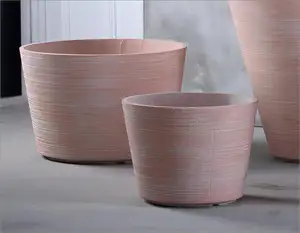 Vasos de concreto para plantar flores em fibra de vidro, plantador leve e à prova d'água para jardim, atacado, simplicidade
