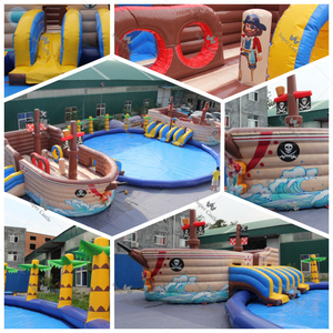 Parc aquatique gonflable personnalisé, combo géant avec toboggan aquatique en forme <span class=keywords><strong>de</strong></span> <span class=keywords><strong>bateau</strong></span> <span class=keywords><strong>pirate</strong></span>, <span class=keywords><strong>jeux</strong></span> aquatiques commerciaux pour parcs et stations balnéaires - Product Image 4