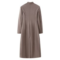 Manteau long décontracté à épaulettes pour femme, nouvelle collection 2026, style rétro chic en laine à manches longues et taille cintrée