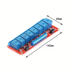 Módulo de Relé Zopro de 8 Canales, 5V 12V 24V, Montaje SMD, Placa Roja, Activación por Nivel Alto/Bajo, Optoaislado - Product Image 6