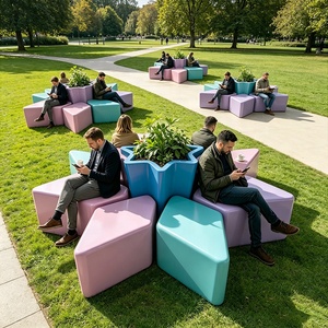 Banc de patio en forme d'étoile, siège extérieur, banc lounge étoilé, banc commercial pour l'extérieur, couleur personnalisée - Product Image 2