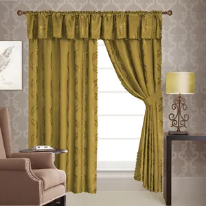 Rideaux de fenêtre en tissu Jacquard Damask, 5 pièces, nouveau Design avec Valance, pour utilisation en textile domestique, nouvelle collection