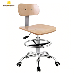 Tabouret de <span class=keywords><strong>laboratoire</strong></span> ergonomique réglable <span class=keywords><strong>en</strong></span> hauteur avec assise et dossier <span class=keywords><strong>en</strong></span> contreplaqué, piétement chromé, pour <span class=keywords><strong>laboratoire</strong></span> scolaire - Product Image 3