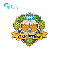 Personalisierter Deutscher Brezel-Bär Oktoberfest Fiesta Kühlschrankmagnet Anstecknadel Brosche Maßgefertigter Oktoberfest Emaille-Pin