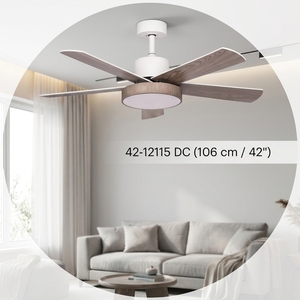 Ventilateur de plafond silencieux <span class=keywords><strong>ProBreeze</strong></span> 42 pouces avec moteur DC, 5 pales en bois, lumière LED, télécommande, 6 vitesses, pour salle à manger, garantie 5 ans - Product Image 4