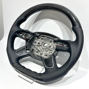 Volant de voiture en cuir lisse en fibre de carbone pour <span class=keywords><strong>Audi</strong></span> C7, qualité supérieure pour <span class=keywords><strong>Audi</strong></span> B8 B8.5 B9 <span class=keywords><strong>R8</strong></span> A3 A5 A6 A7 TT C8 C7 C6 B6 B7 - Product Image 2