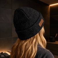 Chapeau de sauna classique en laine, pliable, en feutre, taille universelle, protection de la tête pour l'expérience sauna, ensemble cadeau, fournitures