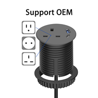 Toma de Corriente de Escritorio Multifuncional Industrial NFC de ABS con Enchufe Estándar para EE. UU./Reino Unido/UE, Mini Concentrador de Energía de Escritorio con PD20W USB-C