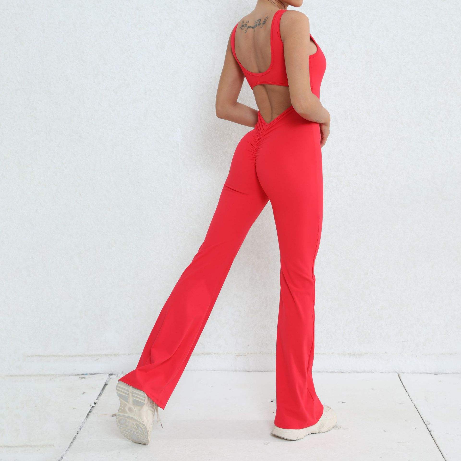 Red long jumpsuit