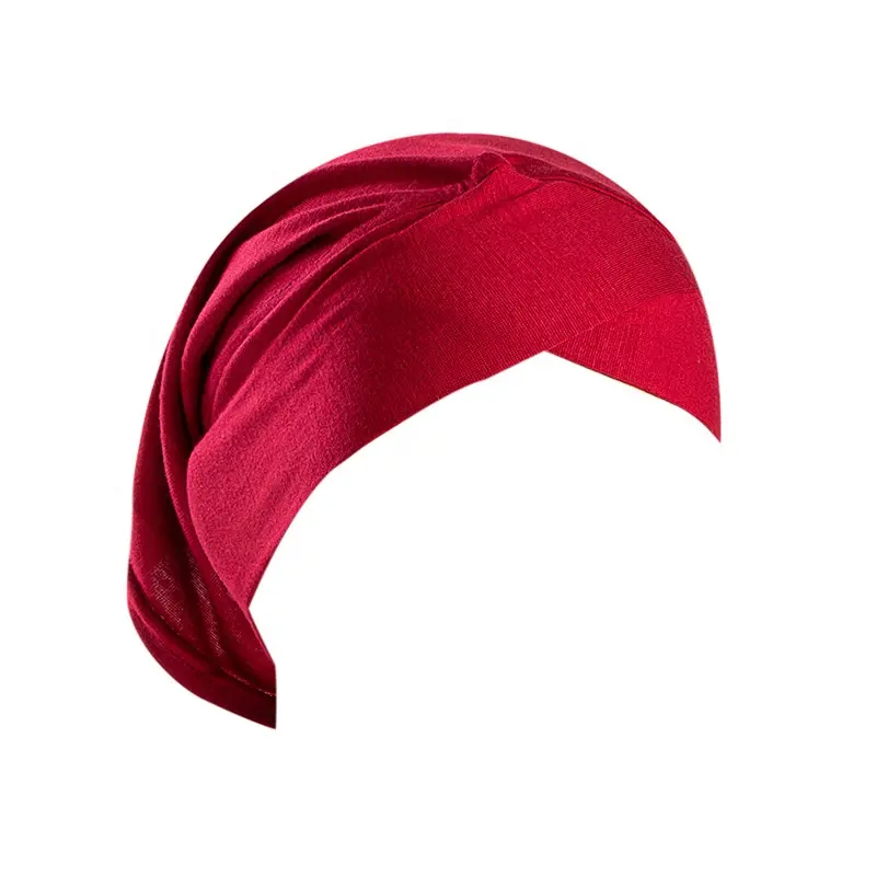 Innen kappe Hijab Under Scarf Haars chal für Damen Mode Einfarbig Mercer ized Cotton Turban Hut 15 Farben für Damen tragen