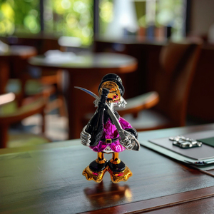 Regalo Aziendale Moderno: Scultura di Paperino in Resina Poliestere, Arte Astratta Colorata e Cromata in Stile Pop Art per Esposizione Interna - Product Image 6