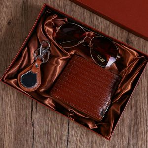 Father's Day Gift Set <b>For</b> <b>Men</b> Sunglasses Keychain <b>Wallet</b> Practical Present <b>For</b> Boyfriend Husband - Product Image 1