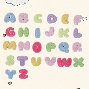 ป้ายปักอักษร A-Z คุณภาพสูง ขนาด 0.7-2 ซม. แบบรีดติด สำหรับ DIY พวงกุญแจ กระเป๋า - Product Image 4