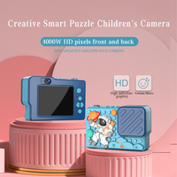 Cámara Infantil Sourcingark H8 48MP Full HD de Doble Lente con Pantalla de 2.4" y Ranura MicroSD, Juguete de Dibujos Animados DIY