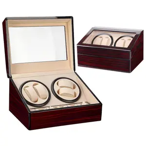 <span class=keywords><strong>Boîte</strong></span> de rangement pour montres de luxe en bois de santal avec peinture piano, 4+6 emplacements, <span class=keywords><strong>boîte</strong></span> <span class=keywords><strong>à</strong></span> remontoir de montres de voyage pour homme - Product Image 1